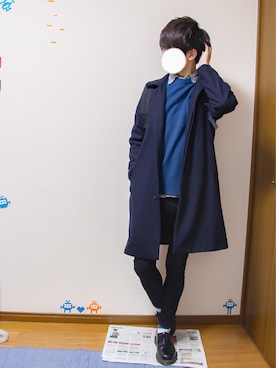 「unrelaxing（アンリラクシング）のアイテム（ステンカラーコート）」を使った、りゅたさん（メンズ・175cm）の春コーディネート