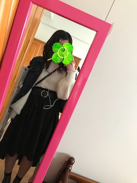 「GU（ジーユー）のアイテム（ニット/セーター、ホワイト系）」を使った、10*さん（レディース・163cm）の春コーディネート