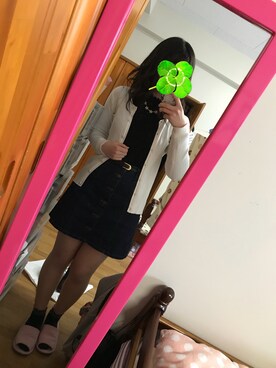 「one way（ワンウェイ）のアイテム（ニット/セーター、ブラック系）」を使った、10*さん（レディース・163cm）の春コーディネート