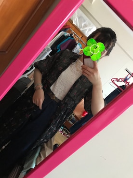 「Honeys（ハニーズ）のアイテム（Tシャツ/カットソー、ホワイト系）」を使った、10*さん（レディース・163cm）の春コーディネート