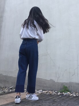 「MONKI（モンキ）のアイテム（Tシャツ/カットソー）」を使った、MAOMIIMIIさん（レディース・166cm）の夏コーディネート