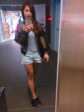 「FOREVER 21（フォーエバー トゥエンティーワン）のアイテム（フォーマルスーツ/小物）」を使った、Cathy/千千さん（レディース・157cm）の夏コーディネート