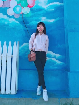 「STARMIMI（スターミミ）のアイテム」を使った、Cathy/千千さん（レディース・157cm）の冬コーディネート