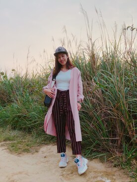 「PULL&BEAR（プルアンドベア）のアイテム（チノパンツ）」を使った、Cathy/千千さん（レディース・157cm）の冬コーディネート