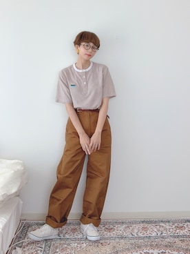 「coen（コーエン）のアイテム」を使った、kinoko.さん（レディース・157cm）の夏コーディネート