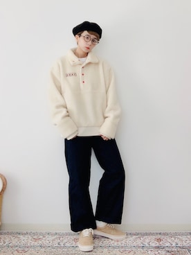「VANS（バンズ）のアイテム（ジャケット/アウター）」を使った、kinoko.さん（レディース・157cm）の冬コーディネート