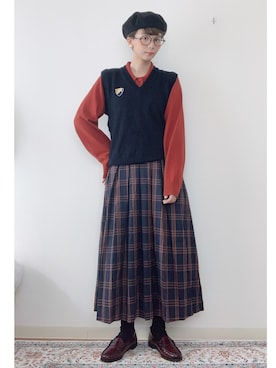 「アイテム（スカート）」を使った、kinoko.さん（レディース・157cm）の春コーディネート