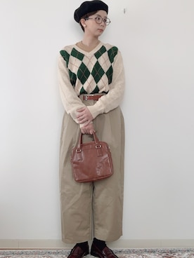 「アイテム（バッグ）」を使った、kinoko.さん（レディース・157cm）の春コーディネート