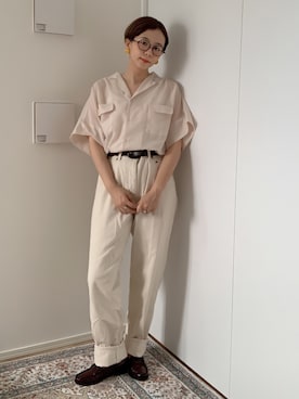 「アイテム（シャツ/ブラウス）」を使った、kinoko.さん（レディース・157cm）の夏コーディネート
