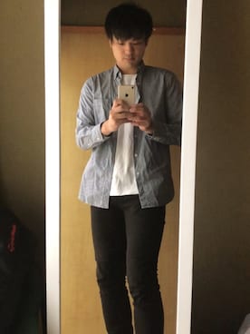 「リドム」｜「アイテム（チノパンツ）」を使った、ジンさん（メンズ・173cm）の秋コーディネート