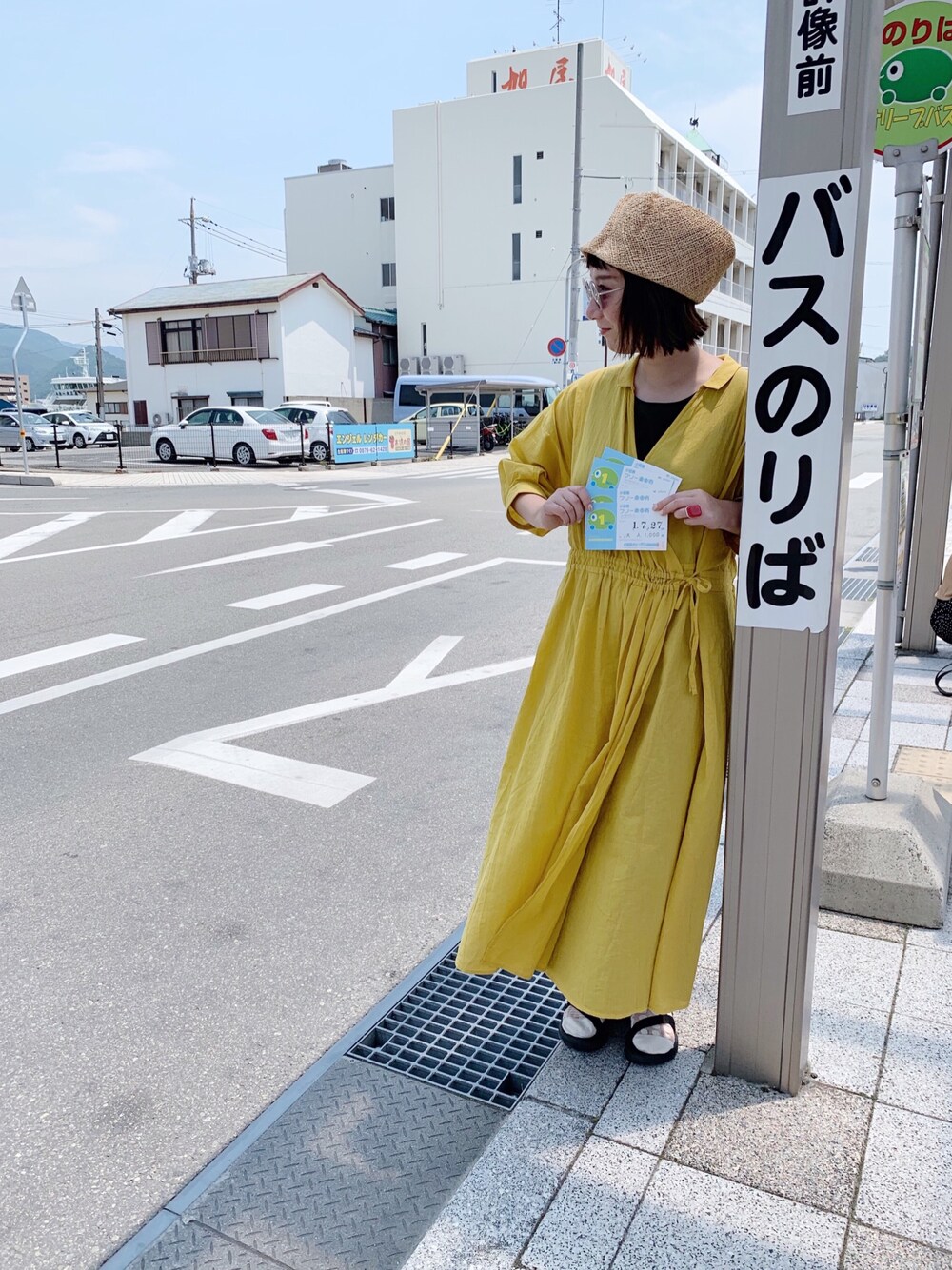 「THEATRE PRODUCTSのアクリルタイル リング（リング、レッド系）」を使った、satouさん（レディース・158cm）の夏コーディネートの1枚目の写真