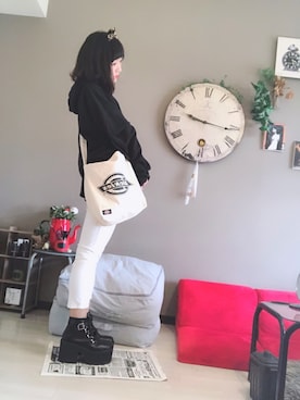 「黒髪」｜「アイテム（ブルゾン）」を使った、tëaさん（レディース・155cm）の冬コーディネート