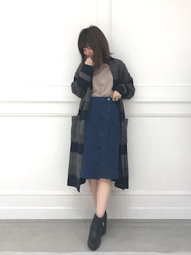 「ロングカーディガン」｜MIHO.さん（レディース・156cm・20代）の秋コーディネート