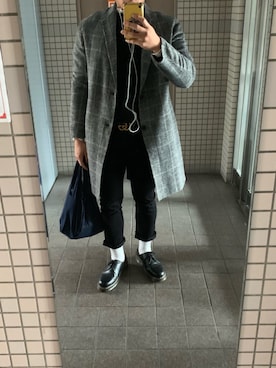「GU（ジーユー）の（GU）スキニーフィットジーンズ（MEN ⁄ ジーンズ）」を使った、shigeyuさん（メンズ・172cm）の冬コーディネート
