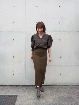 LACE UP KNIT SKIRT　アメリヴィンテージ