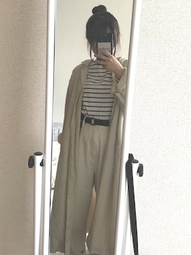 「アイテム（その他アウター）」を使った、mina.さん（レディース・152cm）の春コーディネート
