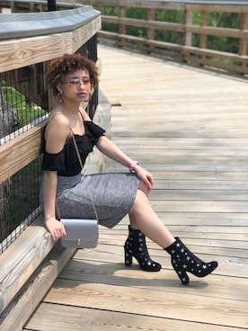「shein」｜「アイテム（ブーティ）」を使った、Catirraさん（レディース・155cm）の春コーディネート