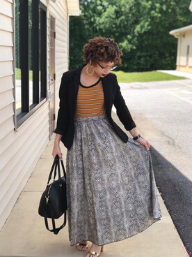「stripes」｜「アイテム（その他アウター）」を使った、Catirraさん（レディース・155cm）の春コーディネート