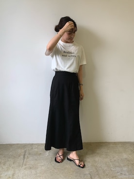 「LIAN（リアン）のアイテム（Tシャツ/カットソー）」を使った、Lianさん（レディース・157cm）の夏コーディネート