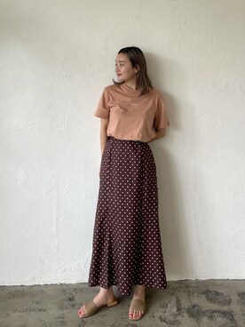 「LIAN（リアン）のアイテム（Tシャツ/カットソー）」を使った、Lianさん（レディース・157cm）の夏コーディネート