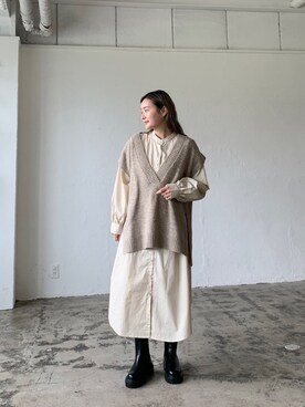 「アイテム（シャツワンピース、その他）」を使った、Lianさん（レディース・157cm）の夏コーディネート