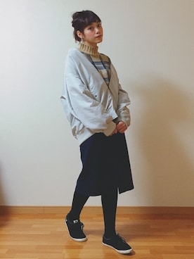 「Factor=（ファクターイコール）のアイテム（スカート）」を使った、まつばら さきさん（レディース・161cm）の冬コーディネート