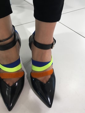 「MSGM（エムエスジーエム）のアイテム（サンダル）」を使った、little.Aさん（レディース・155cm）の冬コーディネート