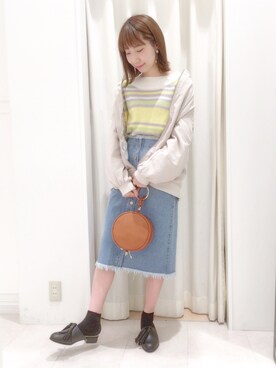 「AS KNOW AS PINKY（アズノゥアズピンキー）のアイテム（ミリタリージャケット）」を使った、kanaeさん（レディース・161cm）の冬コーディネート