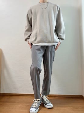 「WYM LIDNM（ウィム バイ リドム）のMILANO RIB HEAVY WEIGHT PO KNIT（ニット/セーター）」を使った、Takiさん（メンズ・169cm）の春コーディネート