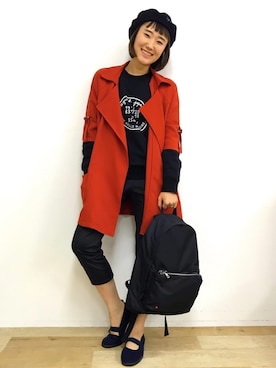 「アニエスベー」｜「アイテム（スリッポン）」を使った、TAMさん（レディース・161cm）の秋コーディネート