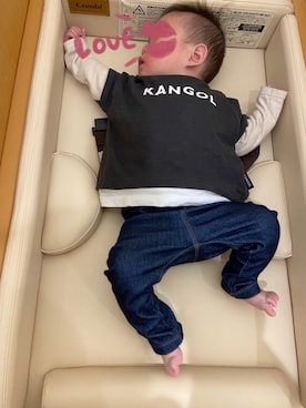 「KANGOL KIDS（カンゴールキッズ）のアイテム」を使った、mさん（キッズ・80cm）の春コーディネート