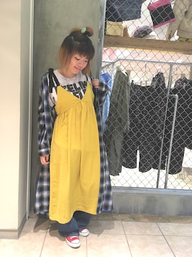 「RNA」｜「アイテム（シャツワンピース）」を使った、ヨコアヤさん（レディース・162cm）の春コーディネート