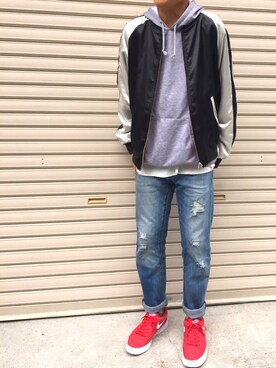 「WEGO（ウィゴー）のWEGO/スラブワッフルラウンドロングタンクトップ（タンクトップ）」を使った、Yukeさん（メンズ・168cm）の春コーディネート