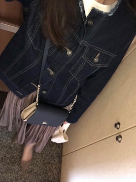 「FREE'S MART（フリーズマート）のアイテム（デニムジャケット）」を使った、かなこさん（レディース・156cm）の春コーディネート