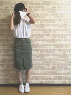 「ALLUMER（アリュメール）のアイテム（スカート）」を使った、mocha.さん（レディース・160cm）の夏コーディネート