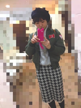 「Rodeo Crowns（ロデオクラウンズ）のアイテム（MA-1）」を使った、kkzzkk29さん（レディース・158cm）の冬コーディネート
