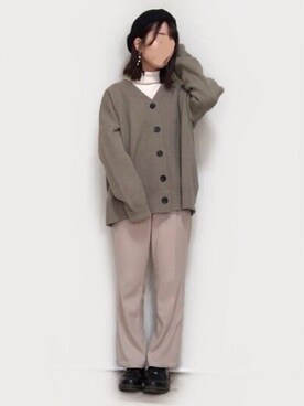 「ピスタチオ」｜「アイテム（ハンチング/ベレー帽）」を使った、まかろにさん（レディース・158cm）の春コーディネート
