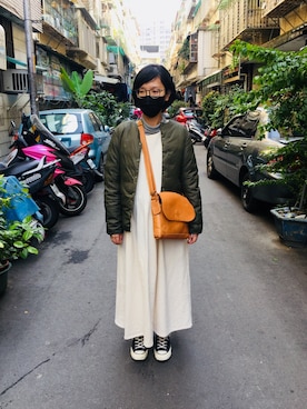 「fes（フェス）のアイテム」を使った、蘇西捲さん（レディース・156cm）の冬コーディネート