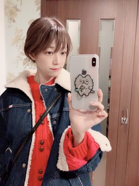 「CHUMS（チャムス）のアイテム（デニムジャケット）」を使った、うだこさん（レディース・162cm）の秋コーディネート