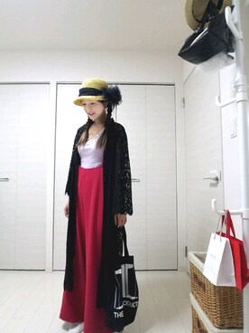 「シアタープロダクツ(THEATRE PRODUCTS)」｜「アイテム（オールインワン・サロペット）」を使った、saeさん（レディース・162cm）の夏コーディネート
