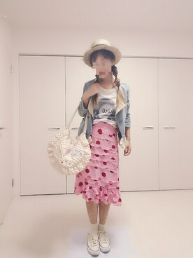「シアタープロダクツ(THEATRE PRODUCTS)」｜「アイテム（デニムジャケット）」を使った、saeさん（レディース・162cm）の夏コーディネート