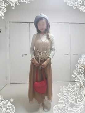 「シアタープロダクツ(THEATRE PRODUCTS)」｜「アイテム（ハンチング/ベレー帽）」を使った、saeさん（レディース・162cm）の秋コーディネート