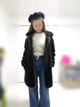 「ファーコート」｜「アイテム（キャミソール）」を使った、saeさん（レディース・160cm）の冬コーディネート