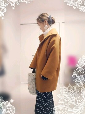 「Omekashi（オメカシ）のアイテム（その他アウター）」を使った、saeさん（レディース・160cm）の冬コーディネート