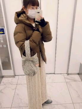 「アイテム（ブーティ、シルバー系）」を使った、saeさん（レディース・162cm）の冬コーディネート