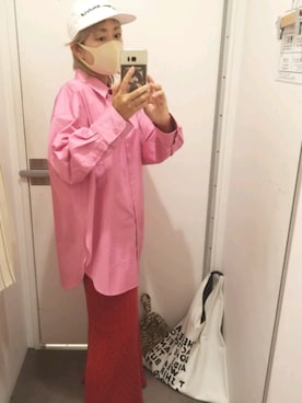 「MM6 Maison Margiela（ｴﾑｴﾑｼｯｸｽ ﾒｿﾞﾝ ﾏﾙｼﾞｪﾗ）のアイテム（帽子）」を使った、saeさん（レディース・162cm）の春コーディネート