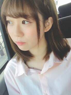 「GOGOSING（ゴゴシング）のアイテム（シャツ/ブラウス、ピンク系）」を使った、結原弓愛さん（レディース・160cm）の夏コーディネート