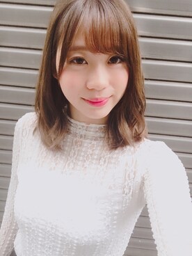 「DHOLIC（ディーホリック）のアイテム（シャツ/ブラウス、ホワイト系）」を使った、結原弓愛さん（レディース・160cm）の夏コーディネート