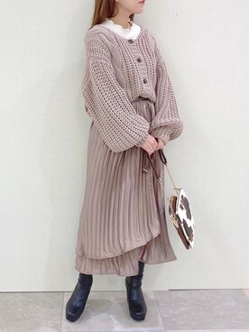 「one after another NICE CLAUP（ワンアフターアナザーナイスクラップ）のアイテム（アンサンブル）」を使った、momokaさん（レディース・153cm）の秋コーディネート