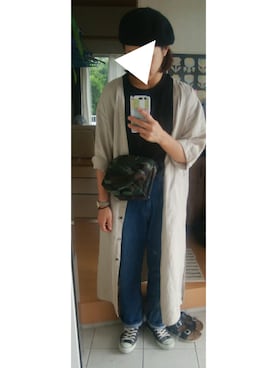 「MEDE19F（メデジュウキュウ）のアイテム（シャツワンピース）」を使った、sayaさん（レディース・167cm）の夏コーディネート